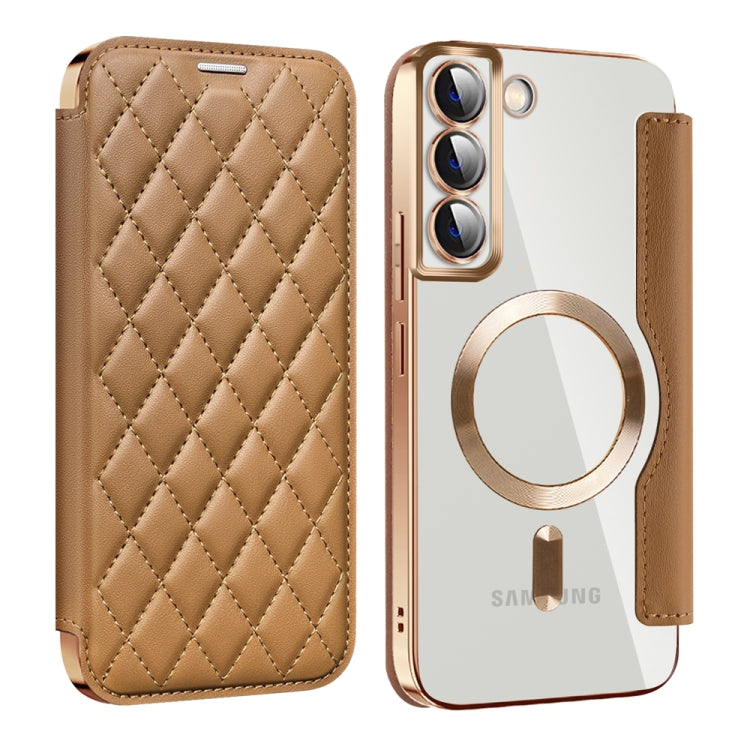 Shield MagSafe RFID Anti-theft Rhombus Leather Phone Case, For Samsung Galaxy S23 Ultra 5G, For Samsung Galaxy S23+ 5G, For Samsung Galaxy S23 5G, For Samsung Galaxy S22 Ultra 5G, For Samsung Galaxy S22+ 5G, For Samsung Galaxy S22 5G