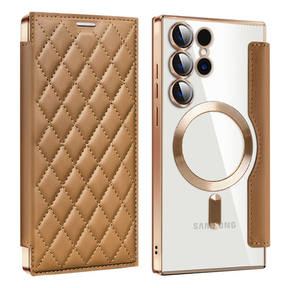 Shield MagSafe RFID Anti-theft Rhombus Leather Phone Case, For Samsung Galaxy S25 Ultra 5G, For Samsung Galaxy A16 5G, For Samsung Galaxy A06 4G, For Samsung Galaxy S24 FE 5G, For Samsung Galaxy A55 5G, For Samsung Galaxy S24 Ultra 5G