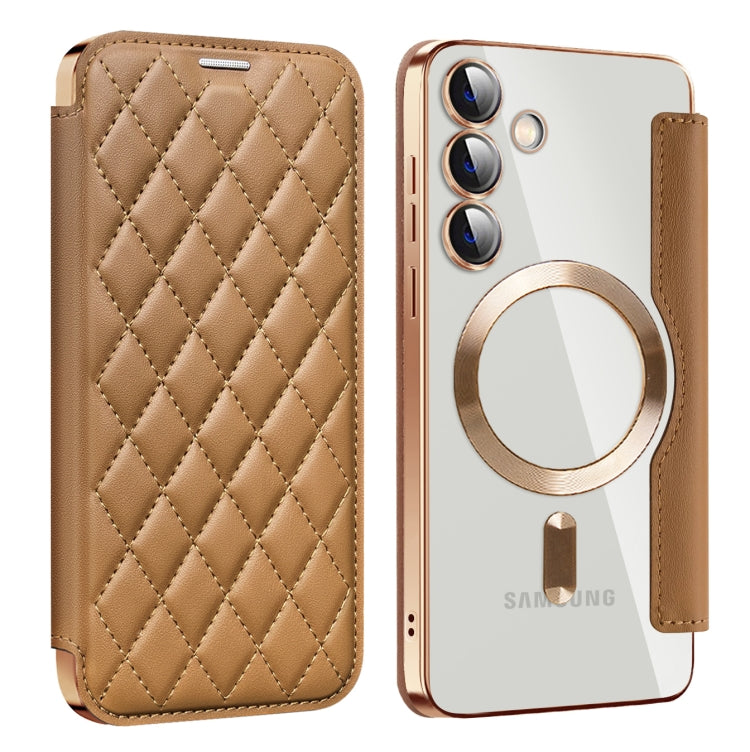 Shield MagSafe RFID Anti-theft Rhombus Leather Phone Case, For Samsung Galaxy S24+ 5G, For Samsung Galaxy S24 5G, For Samsung Galaxy A15, For Samsung Galaxy A05, For Samsung Galaxy A05s, For Samsung Galaxy S23 FE 5G