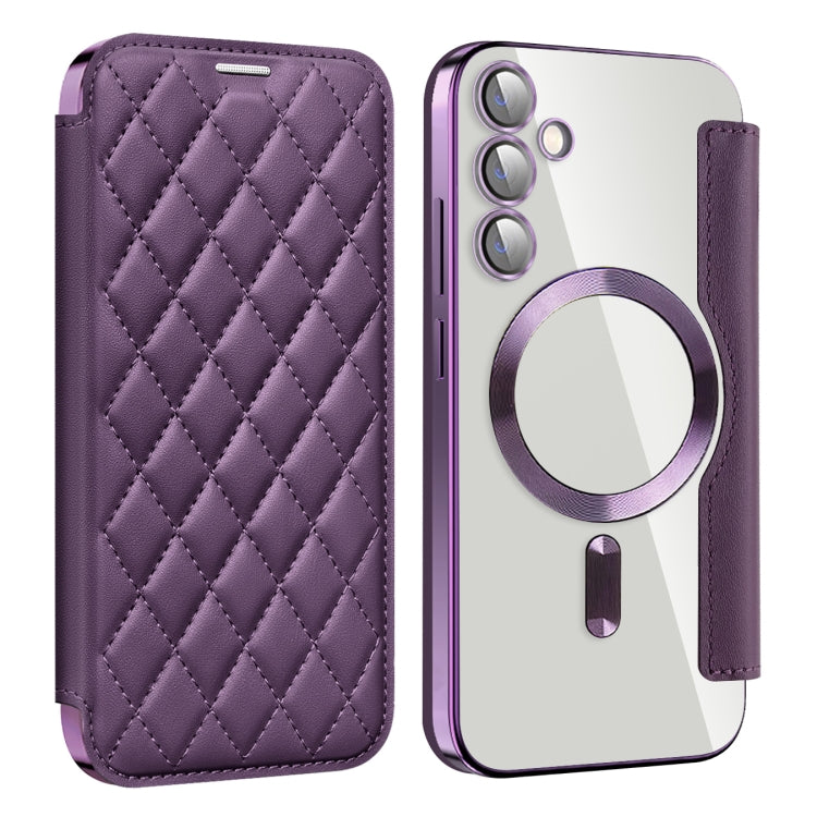 Shield MagSafe RFID Anti-theft Rhombus Leather Phone Case, For Samsung Galaxy S24+ 5G, For Samsung Galaxy S24 5G, For Samsung Galaxy A15, For Samsung Galaxy A05, For Samsung Galaxy A05s, For Samsung Galaxy S23 FE 5G