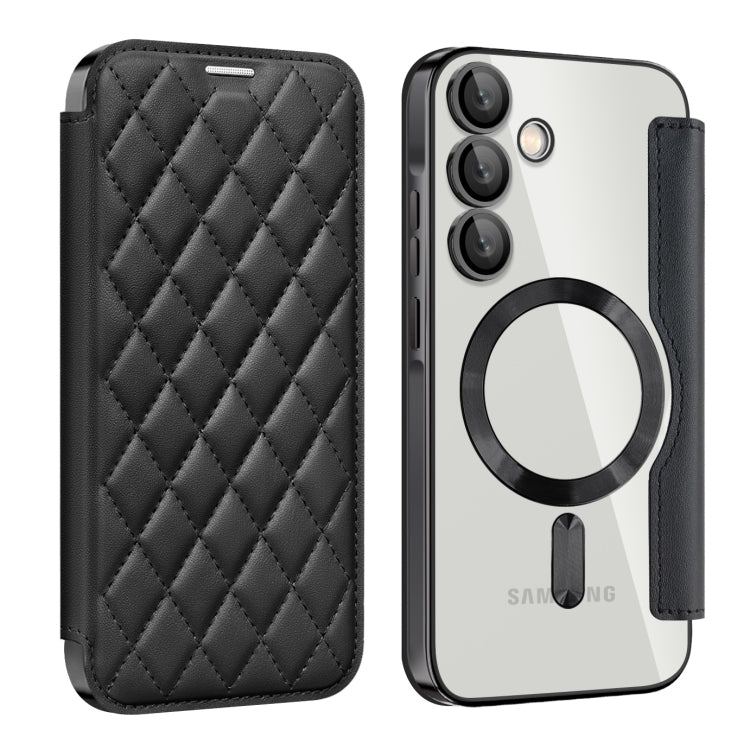 Shield MagSafe RFID Anti-theft Rhombus Leather Phone Case, For Samsung Galaxy S25 Ultra 5G, For Samsung Galaxy A16 5G, For Samsung Galaxy A06 4G, For Samsung Galaxy S24 FE 5G, For Samsung Galaxy A55 5G, For Samsung Galaxy S24 Ultra 5G