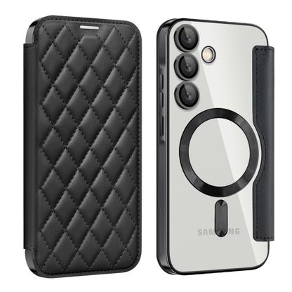 Shield MagSafe RFID Anti-theft Rhombus Leather Phone Case, For Samsung Galaxy S25 Ultra 5G, For Samsung Galaxy A16 5G, For Samsung Galaxy A06 4G, For Samsung Galaxy S24 FE 5G, For Samsung Galaxy A55 5G, For Samsung Galaxy S24 Ultra 5G