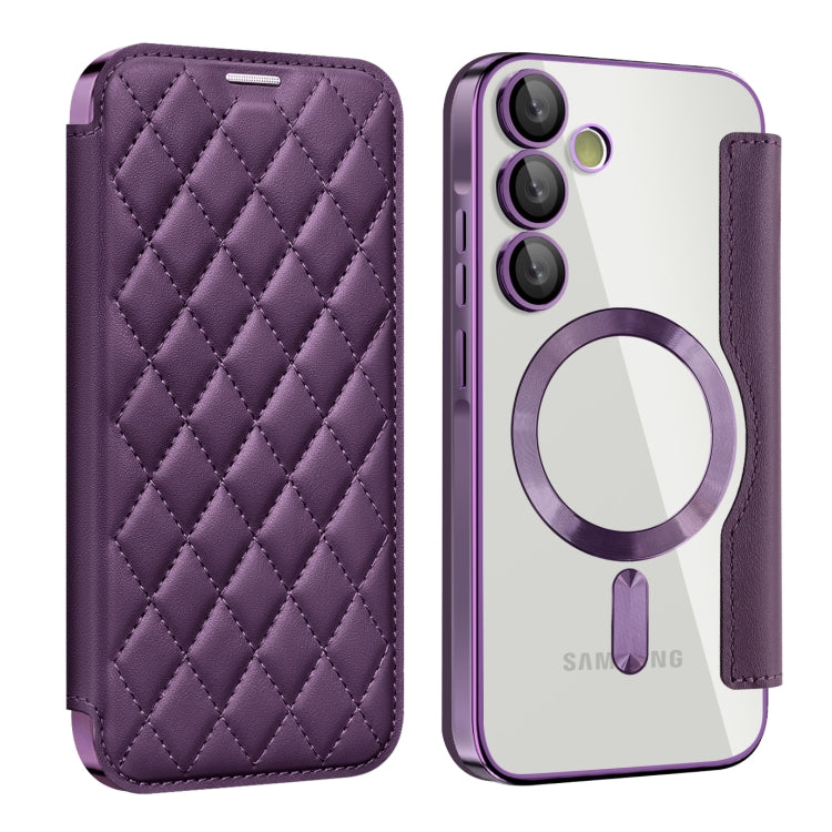 Shield MagSafe RFID Anti-theft Rhombus Leather Phone Case, For Samsung Galaxy S25 Ultra 5G, For Samsung Galaxy A16 5G, For Samsung Galaxy A06 4G, For Samsung Galaxy S24 FE 5G, For Samsung Galaxy A55 5G, For Samsung Galaxy S24 Ultra 5G
