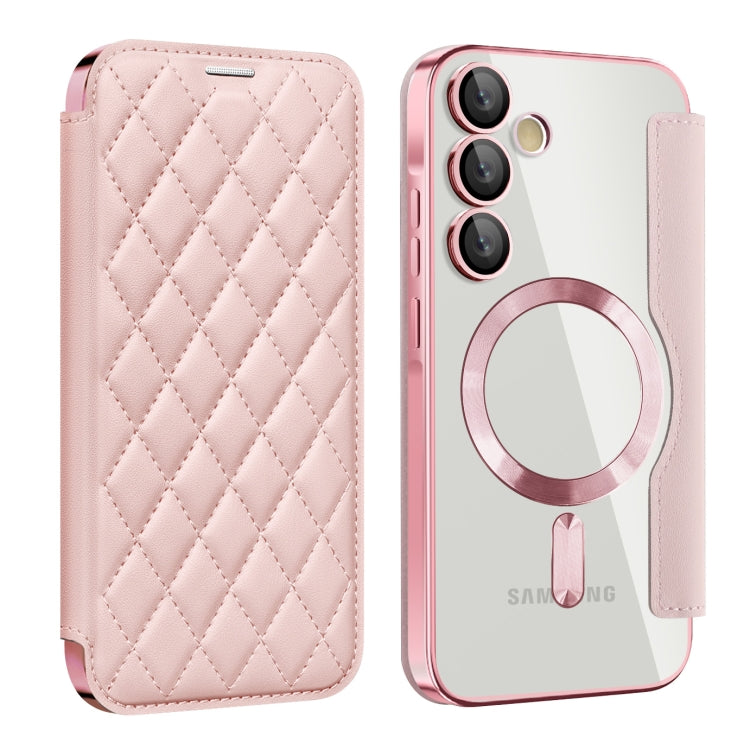 Shield MagSafe RFID Anti-theft Rhombus Leather Phone Case, For Samsung Galaxy S25 Ultra 5G, For Samsung Galaxy A16 5G, For Samsung Galaxy A06 4G, For Samsung Galaxy S24 FE 5G, For Samsung Galaxy A55 5G, For Samsung Galaxy S24 Ultra 5G
