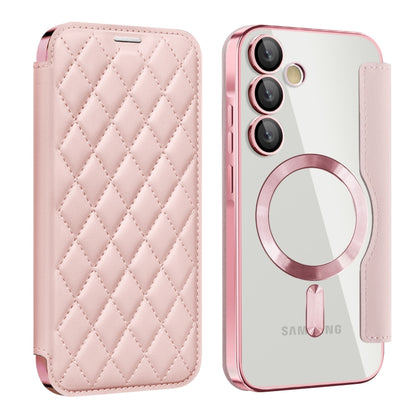 Shield MagSafe RFID Anti-theft Rhombus Leather Phone Case, For Samsung Galaxy S25 Ultra 5G, For Samsung Galaxy A16 5G, For Samsung Galaxy A06 4G, For Samsung Galaxy S24 FE 5G, For Samsung Galaxy A55 5G, For Samsung Galaxy S24 Ultra 5G