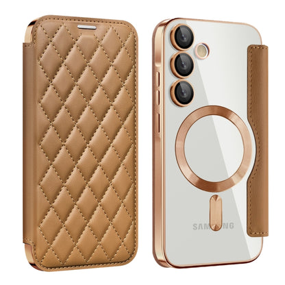 Shield MagSafe RFID Anti-theft Rhombus Leather Phone Case, For Samsung Galaxy S25 Ultra 5G, For Samsung Galaxy A16 5G, For Samsung Galaxy A06 4G, For Samsung Galaxy S24 FE 5G, For Samsung Galaxy A55 5G, For Samsung Galaxy S24 Ultra 5G