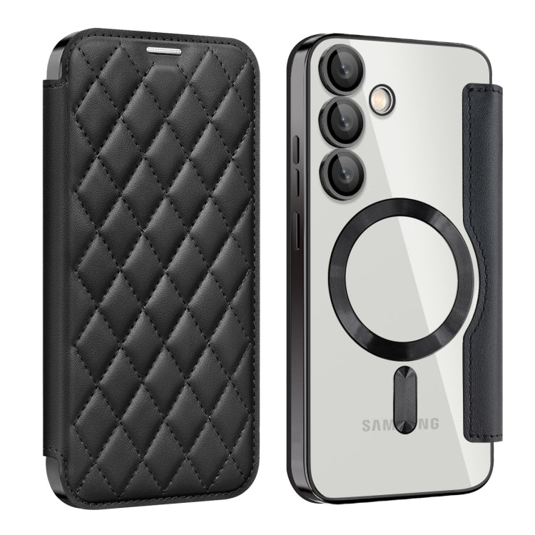 Shield MagSafe RFID Anti-theft Rhombus Leather Phone Case, For Samsung Galaxy S25 Ultra 5G, For Samsung Galaxy A16 5G, For Samsung Galaxy A06 4G, For Samsung Galaxy S24 FE 5G, For Samsung Galaxy A55 5G, For Samsung Galaxy S24 Ultra 5G