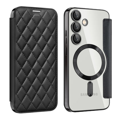 Shield MagSafe RFID Anti-theft Rhombus Leather Phone Case, For Samsung Galaxy S25 Ultra 5G, For Samsung Galaxy A16 5G, For Samsung Galaxy A06 4G, For Samsung Galaxy S24 FE 5G, For Samsung Galaxy A55 5G, For Samsung Galaxy S24 Ultra 5G