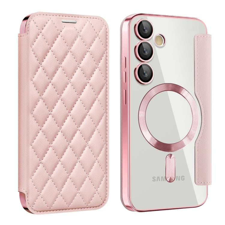 Shield MagSafe RFID Anti-theft Rhombus Leather Phone Case, For Samsung Galaxy S25 Ultra 5G, For Samsung Galaxy A16 5G, For Samsung Galaxy A06 4G, For Samsung Galaxy S24 FE 5G, For Samsung Galaxy A55 5G, For Samsung Galaxy S24 Ultra 5G