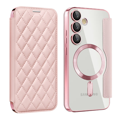 Shield MagSafe RFID Anti-theft Rhombus Leather Phone Case, For Samsung Galaxy S25 Ultra 5G, For Samsung Galaxy A16 5G, For Samsung Galaxy A06 4G, For Samsung Galaxy S24 FE 5G, For Samsung Galaxy A55 5G, For Samsung Galaxy S24 Ultra 5G