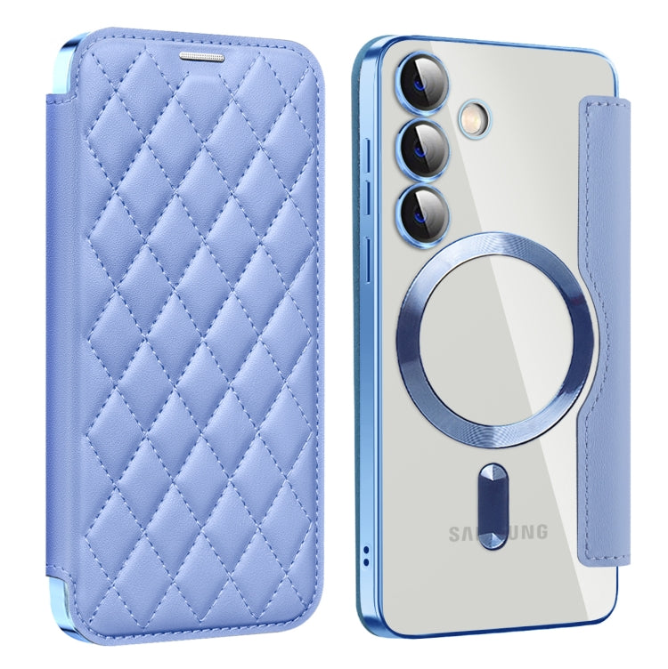 Shield MagSafe RFID Anti-theft Rhombus Leather Phone Case, For Samsung Galaxy S26+ 5G, For Samsung Galaxy S26 Ultra 5G, For Samsung Galaxy S26 5G, For Samsung Galaxy A56 5G, For Samsung Galaxy S25 5G, For Samsung Galaxy S25+ 5G