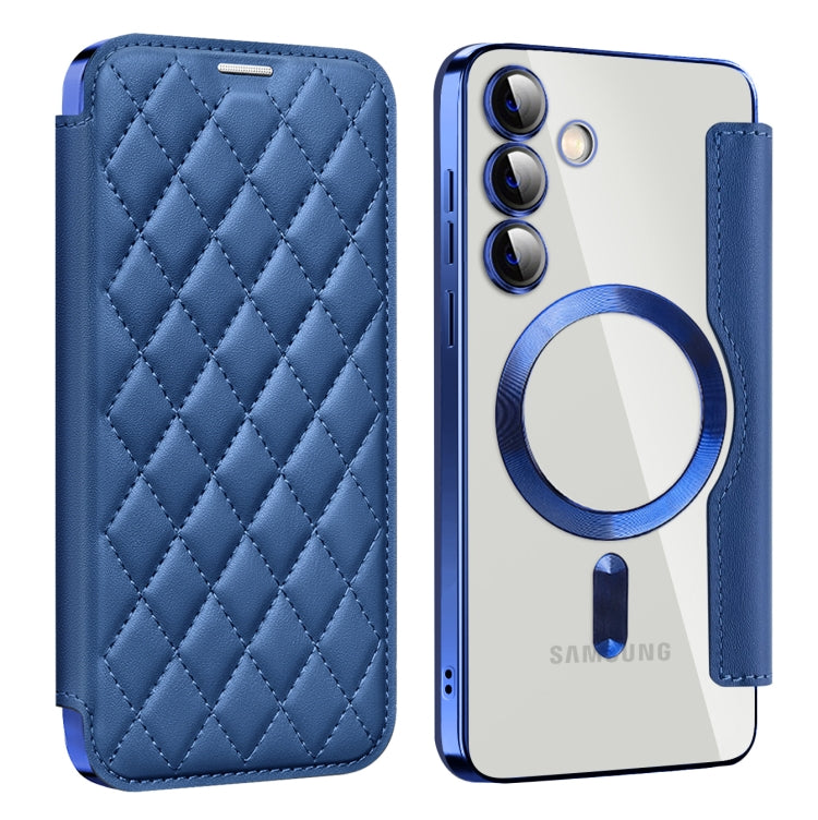 Shield MagSafe RFID Anti-theft Rhombus Leather Phone Case, For Samsung Galaxy S26+ 5G, For Samsung Galaxy S26 Ultra 5G, For Samsung Galaxy S26 5G, For Samsung Galaxy A56 5G, For Samsung Galaxy S25 5G, For Samsung Galaxy S25+ 5G