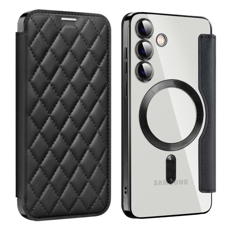 Shield MagSafe RFID Anti-theft Rhombus Leather Phone Case, For Samsung Galaxy S26+ 5G, For Samsung Galaxy S26 Ultra 5G, For Samsung Galaxy S26 5G, For Samsung Galaxy A56 5G, For Samsung Galaxy S25 5G, For Samsung Galaxy S25+ 5G