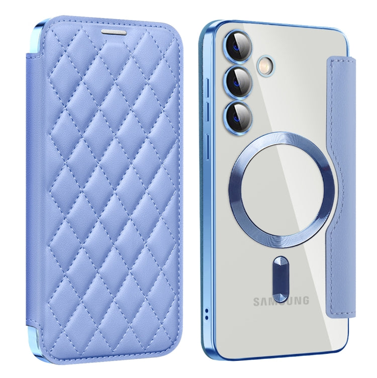 Shield MagSafe RFID Anti-theft Rhombus Leather Phone Case, For Samsung Galaxy S26+ 5G, For Samsung Galaxy S26 Ultra 5G, For Samsung Galaxy S26 5G, For Samsung Galaxy A56 5G, For Samsung Galaxy S25 5G, For Samsung Galaxy S25+ 5G