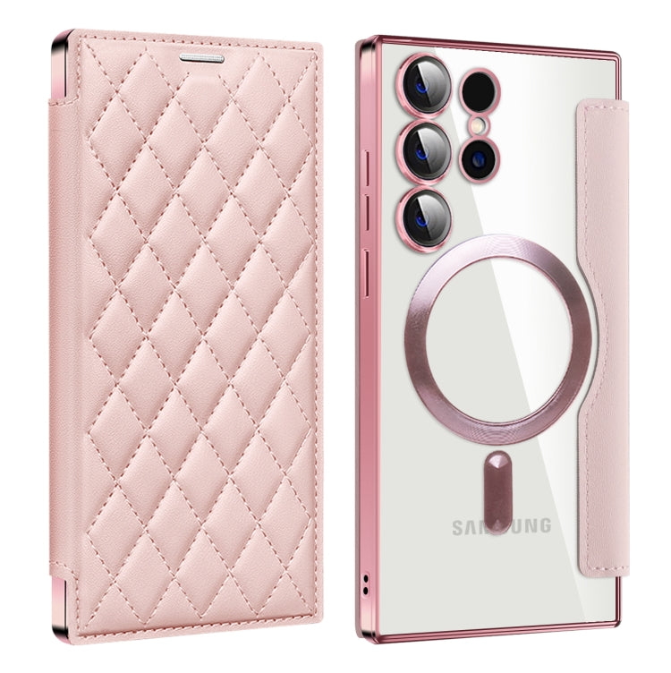 Shield MagSafe RFID Anti-theft Rhombus Leather Phone Case, For Samsung Galaxy S25 Ultra 5G, For Samsung Galaxy A16 5G, For Samsung Galaxy A06 4G, For Samsung Galaxy S24 FE 5G, For Samsung Galaxy A55 5G, For Samsung Galaxy S24 Ultra 5G