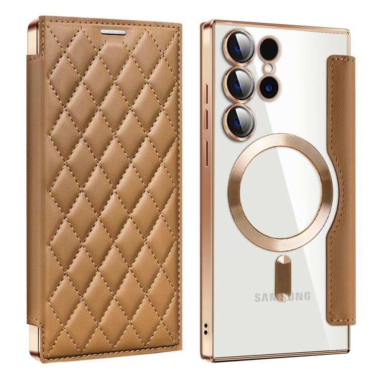 Shield MagSafe RFID Anti-theft Rhombus Leather Phone Case, For Samsung Galaxy S25 Ultra 5G, For Samsung Galaxy A16 5G, For Samsung Galaxy A06 4G, For Samsung Galaxy S24 FE 5G, For Samsung Galaxy A55 5G, For Samsung Galaxy S24 Ultra 5G