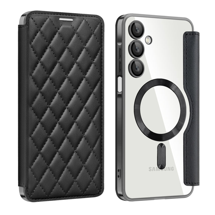 Shield MagSafe RFID Anti-theft Rhombus Leather Phone Case, For Samsung Galaxy S25 Ultra 5G, For Samsung Galaxy A16 5G, For Samsung Galaxy A06 4G, For Samsung Galaxy S24 FE 5G, For Samsung Galaxy A55 5G, For Samsung Galaxy S24 Ultra 5G