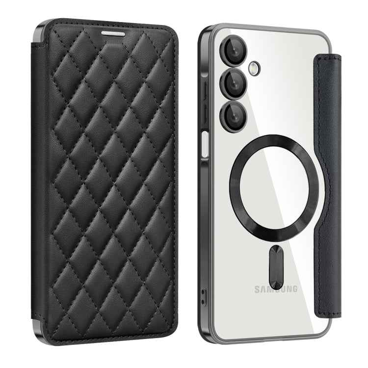 Shield MagSafe RFID Anti-theft Rhombus Leather Phone Case, For Samsung Galaxy S25 Ultra 5G, For Samsung Galaxy A16 5G, For Samsung Galaxy A06 4G, For Samsung Galaxy S24 FE 5G, For Samsung Galaxy A55 5G, For Samsung Galaxy S24 Ultra 5G