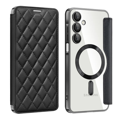 Shield MagSafe RFID Anti-theft Rhombus Leather Phone Case, For Samsung Galaxy S25 Ultra 5G, For Samsung Galaxy A16 5G, For Samsung Galaxy A06 4G, For Samsung Galaxy S24 FE 5G, For Samsung Galaxy A55 5G, For Samsung Galaxy S24 Ultra 5G