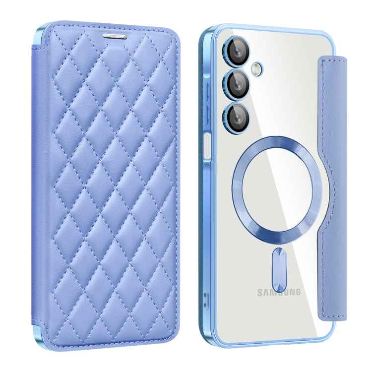 Shield MagSafe RFID Anti-theft Rhombus Leather Phone Case, For Samsung Galaxy S25 Ultra 5G, For Samsung Galaxy A16 5G, For Samsung Galaxy A06 4G, For Samsung Galaxy S24 FE 5G, For Samsung Galaxy A55 5G, For Samsung Galaxy S24 Ultra 5G