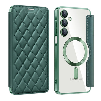 Shield MagSafe RFID Anti-theft Rhombus Leather Phone Case, For Samsung Galaxy S25 Ultra 5G, For Samsung Galaxy A16 5G, For Samsung Galaxy A06 4G, For Samsung Galaxy S24 FE 5G, For Samsung Galaxy A55 5G, For Samsung Galaxy S24 Ultra 5G