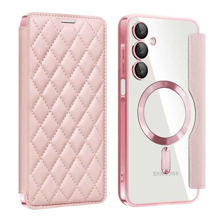 Shield MagSafe RFID Anti-theft Rhombus Leather Phone Case, For Samsung Galaxy S25 Ultra 5G, For Samsung Galaxy A16 5G, For Samsung Galaxy A06 4G, For Samsung Galaxy S24 FE 5G, For Samsung Galaxy A55 5G, For Samsung Galaxy S24 Ultra 5G