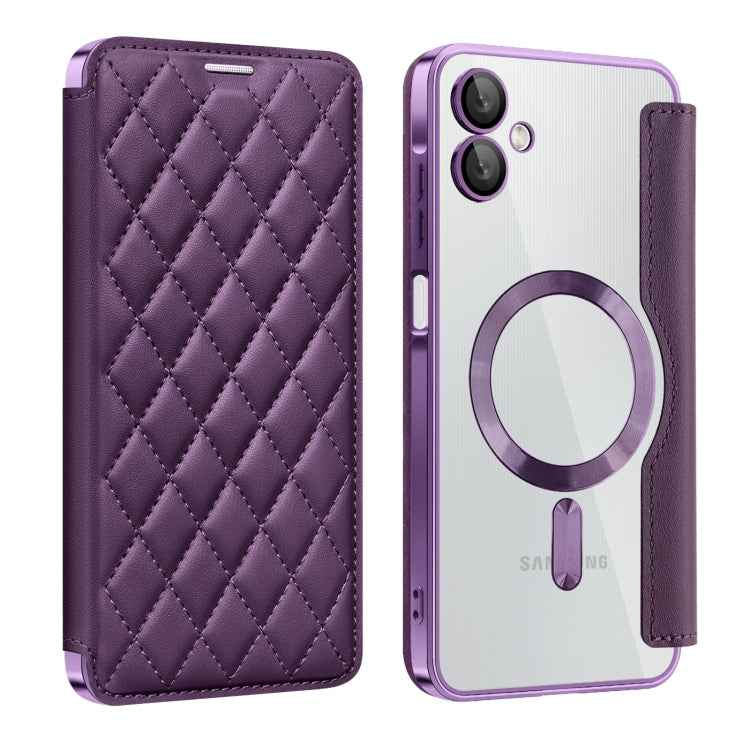 Shield MagSafe RFID Anti-theft Rhombus Leather Phone Case, For Samsung Galaxy S25 Ultra 5G, For Samsung Galaxy A16 5G, For Samsung Galaxy A06 4G, For Samsung Galaxy S24 FE 5G, For Samsung Galaxy A55 5G, For Samsung Galaxy S24 Ultra 5G