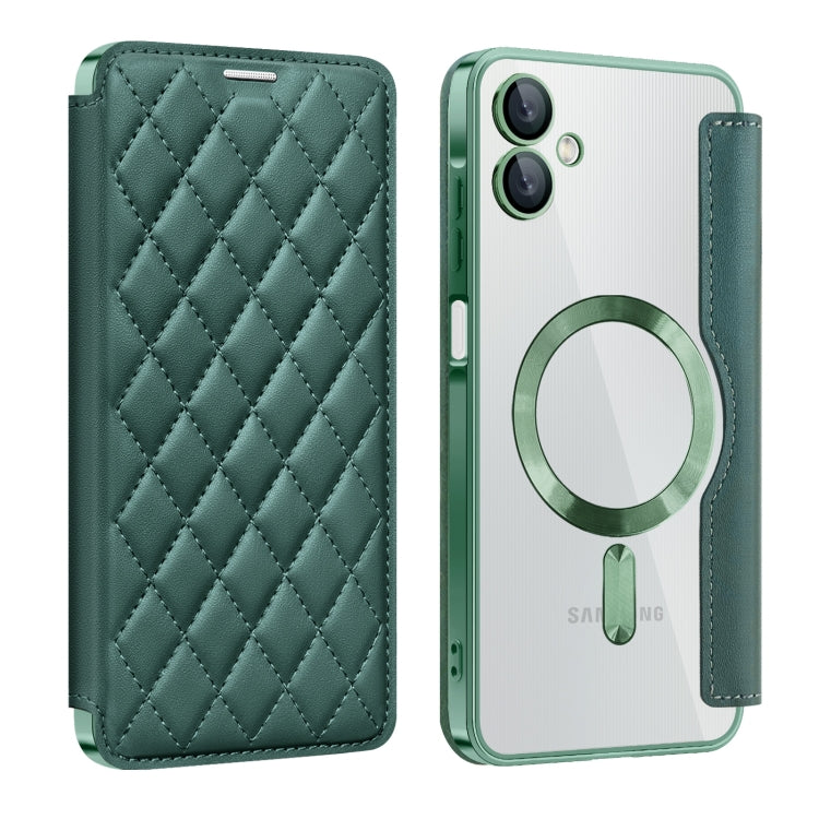 Shield MagSafe RFID Anti-theft Rhombus Leather Phone Case, For Samsung Galaxy S25 Ultra 5G, For Samsung Galaxy A16 5G, For Samsung Galaxy A06 4G, For Samsung Galaxy S24 FE 5G, For Samsung Galaxy A55 5G, For Samsung Galaxy S24 Ultra 5G