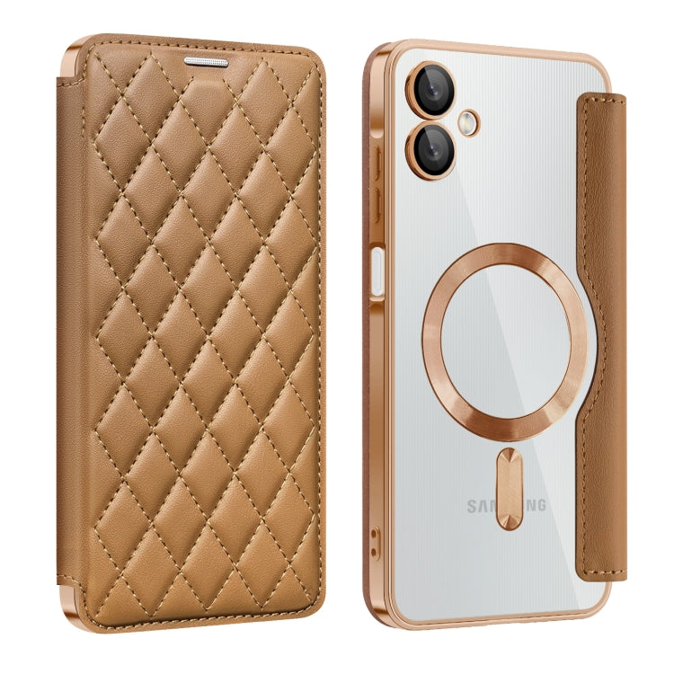 Shield MagSafe RFID Anti-theft Rhombus Leather Phone Case, For Samsung Galaxy S25 Ultra 5G, For Samsung Galaxy A16 5G, For Samsung Galaxy A06 4G, For Samsung Galaxy S24 FE 5G, For Samsung Galaxy A55 5G, For Samsung Galaxy S24 Ultra 5G