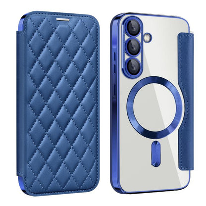 Shield MagSafe RFID Anti-theft Rhombus Leather Phone Case, For Samsung Galaxy S26+ 5G, For Samsung Galaxy S26 Ultra 5G, For Samsung Galaxy S26 5G, For Samsung Galaxy A56 5G, For Samsung Galaxy S25 5G, For Samsung Galaxy S25+ 5G