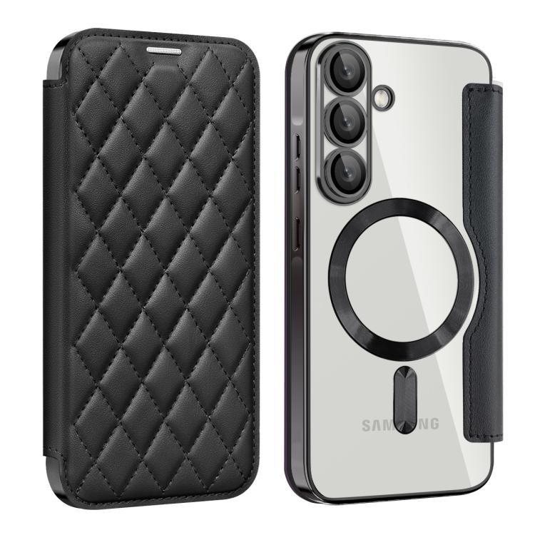 Shield MagSafe RFID Anti-theft Rhombus Leather Phone Case, For Samsung Galaxy S26+ 5G, For Samsung Galaxy S26 Ultra 5G, For Samsung Galaxy S26 5G, For Samsung Galaxy A56 5G, For Samsung Galaxy S25 5G, For Samsung Galaxy S25+ 5G