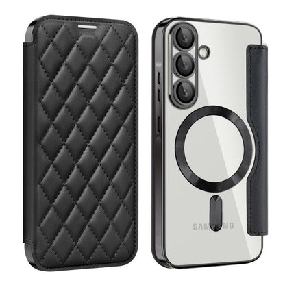 Shield MagSafe RFID Anti-theft Rhombus Leather Phone Case, For Samsung Galaxy S26+ 5G, For Samsung Galaxy S26 Ultra 5G, For Samsung Galaxy S26 5G, For Samsung Galaxy A56 5G, For Samsung Galaxy S25 5G, For Samsung Galaxy S25+ 5G