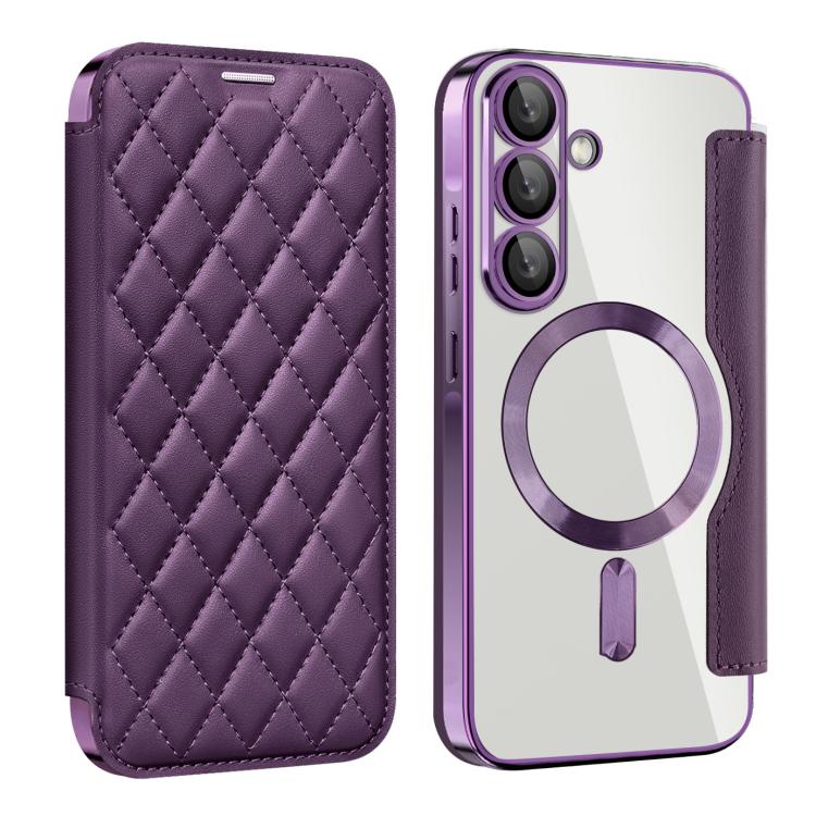 Shield MagSafe RFID Anti-theft Rhombus Leather Phone Case, For Samsung Galaxy S26+ 5G, For Samsung Galaxy S26 Ultra 5G, For Samsung Galaxy S26 5G, For Samsung Galaxy A56 5G, For Samsung Galaxy S25 5G, For Samsung Galaxy S25+ 5G
