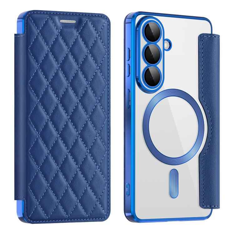 Shield MagSafe RFID Anti-theft Rhombus Leather Phone Case, For Samsung Galaxy S26+ 5G, For Samsung Galaxy S26 Ultra 5G, For Samsung Galaxy S26 5G, For Samsung Galaxy A56 5G, For Samsung Galaxy S25 5G, For Samsung Galaxy S25+ 5G