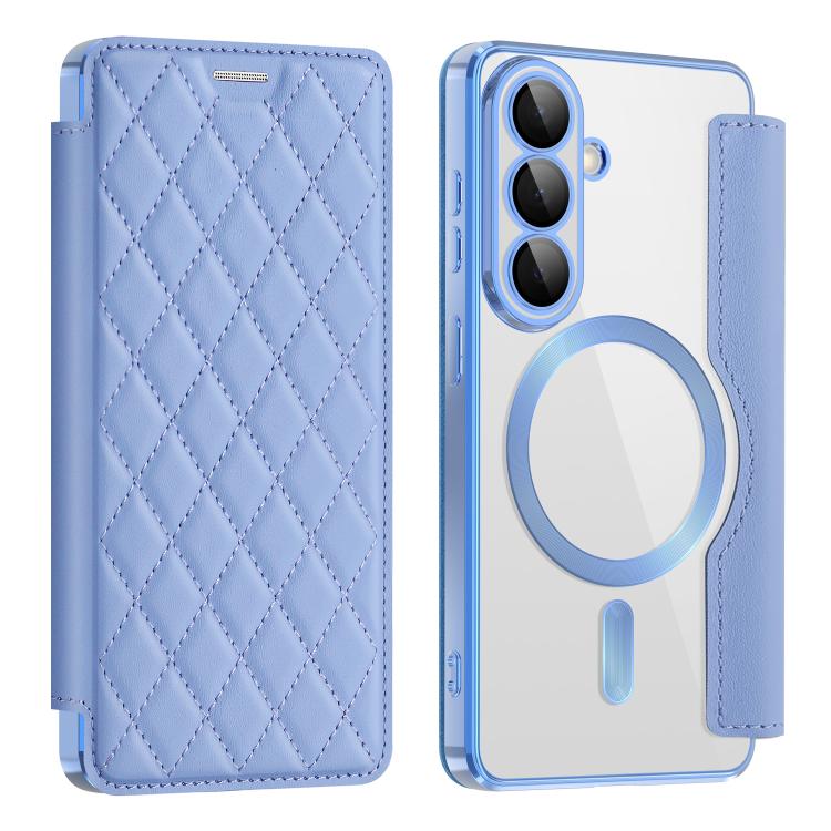 Shield MagSafe RFID Anti-theft Rhombus Leather Phone Case, For Samsung Galaxy S26+ 5G, For Samsung Galaxy S26 Ultra 5G, For Samsung Galaxy S26 5G, For Samsung Galaxy A56 5G, For Samsung Galaxy S25 5G, For Samsung Galaxy S25+ 5G