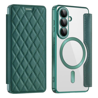 Shield MagSafe RFID Anti-theft Rhombus Leather Phone Case, For Samsung Galaxy S26+ 5G, For Samsung Galaxy S26 Ultra 5G, For Samsung Galaxy S26 5G, For Samsung Galaxy A56 5G, For Samsung Galaxy S25 5G, For Samsung Galaxy S25+ 5G