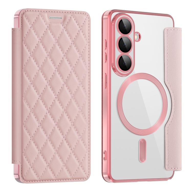 Shield MagSafe RFID Anti-theft Rhombus Leather Phone Case, For Samsung Galaxy S26+ 5G, For Samsung Galaxy S26 Ultra 5G, For Samsung Galaxy S26 5G, For Samsung Galaxy A56 5G, For Samsung Galaxy S25 5G, For Samsung Galaxy S25+ 5G