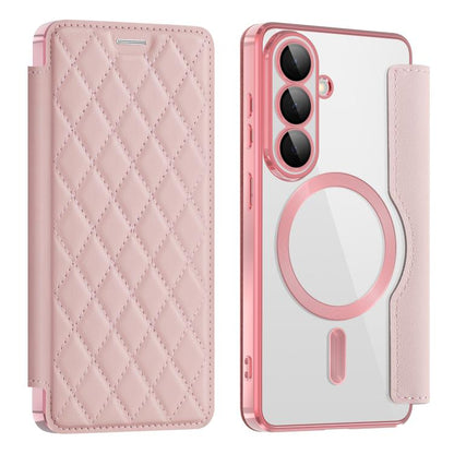 Shield MagSafe RFID Anti-theft Rhombus Leather Phone Case, For Samsung Galaxy S26+ 5G, For Samsung Galaxy S26 Ultra 5G, For Samsung Galaxy S26 5G, For Samsung Galaxy A56 5G, For Samsung Galaxy S25 5G, For Samsung Galaxy S25+ 5G