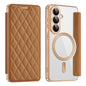 Shield MagSafe RFID Anti-theft Rhombus Leather Phone Case, For Samsung Galaxy S26+ 5G, For Samsung Galaxy S26 Ultra 5G, For Samsung Galaxy S26 5G, For Samsung Galaxy A56 5G, For Samsung Galaxy S25 5G, For Samsung Galaxy S25+ 5G