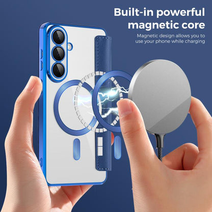 Shield MagSafe RFID Anti-theft Rhombus Leather Phone Case, For Samsung Galaxy S26+ 5G, For Samsung Galaxy S26 Ultra 5G, For Samsung Galaxy S26 5G, For Samsung Galaxy A56 5G, For Samsung Galaxy S25 5G, For Samsung Galaxy S25+ 5G