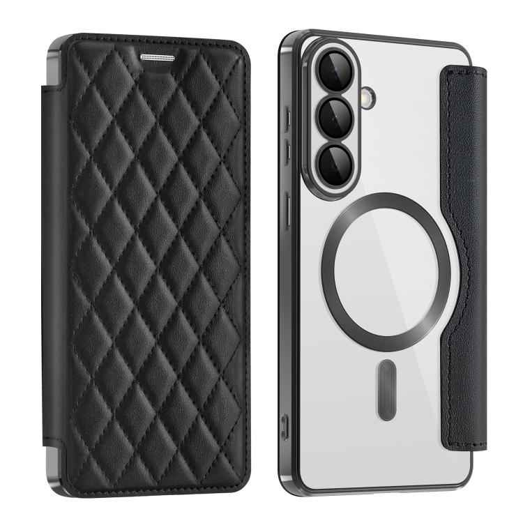 Shield MagSafe RFID Anti-theft Rhombus Leather Phone Case, For Samsung Galaxy S26+ 5G, For Samsung Galaxy S26 Ultra 5G, For Samsung Galaxy S26 5G, For Samsung Galaxy A56 5G, For Samsung Galaxy S25 5G, For Samsung Galaxy S25+ 5G