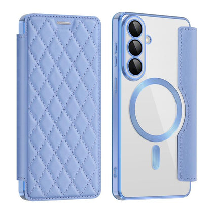 Shield MagSafe RFID Anti-theft Rhombus Leather Phone Case, For Samsung Galaxy S26+ 5G, For Samsung Galaxy S26 Ultra 5G, For Samsung Galaxy S26 5G, For Samsung Galaxy A56 5G, For Samsung Galaxy S25 5G, For Samsung Galaxy S25+ 5G