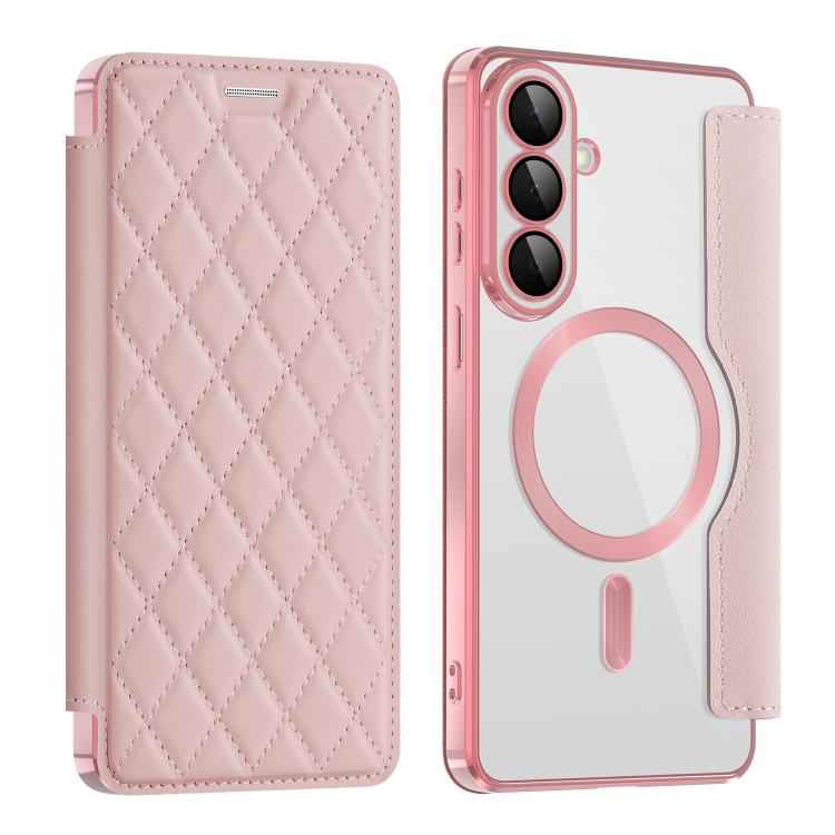 Shield MagSafe RFID Anti-theft Rhombus Leather Phone Case, For Samsung Galaxy S26+ 5G, For Samsung Galaxy S26 Ultra 5G, For Samsung Galaxy S26 5G, For Samsung Galaxy A56 5G, For Samsung Galaxy S25 5G, For Samsung Galaxy S25+ 5G