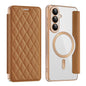 Shield MagSafe RFID Anti-theft Rhombus Leather Phone Case, For Samsung Galaxy S26+ 5G, For Samsung Galaxy S26 Ultra 5G, For Samsung Galaxy S26 5G, For Samsung Galaxy A56 5G, For Samsung Galaxy S25 5G, For Samsung Galaxy S25+ 5G