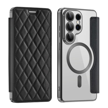 Shield MagSafe RFID Anti-theft Rhombus Leather Phone Case, For Samsung Galaxy S26+ 5G, For Samsung Galaxy S26 Ultra 5G, For Samsung Galaxy S26 5G, For Samsung Galaxy A56 5G, For Samsung Galaxy S25 5G, For Samsung Galaxy S25+ 5G