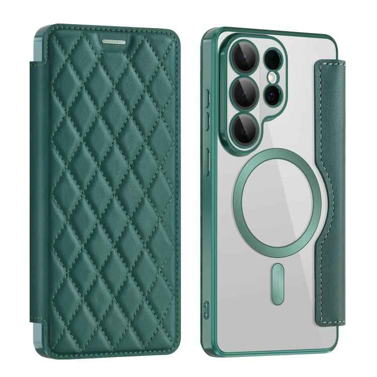 Shield MagSafe RFID Anti-theft Rhombus Leather Phone Case, For Samsung Galaxy S26+ 5G, For Samsung Galaxy S26 Ultra 5G, For Samsung Galaxy S26 5G, For Samsung Galaxy A56 5G, For Samsung Galaxy S25 5G, For Samsung Galaxy S25+ 5G