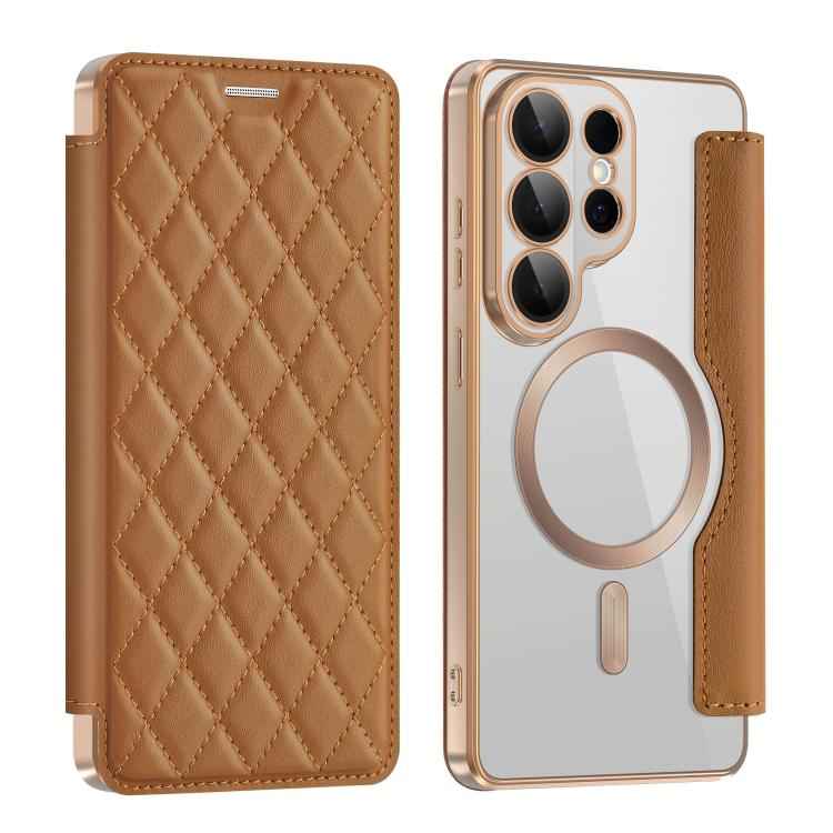 Shield MagSafe RFID Anti-theft Rhombus Leather Phone Case, For Samsung Galaxy S26+ 5G, For Samsung Galaxy S26 Ultra 5G, For Samsung Galaxy S26 5G, For Samsung Galaxy A56 5G, For Samsung Galaxy S25 5G, For Samsung Galaxy S25+ 5G