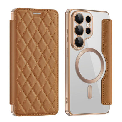 Shield MagSafe RFID Anti-theft Rhombus Leather Phone Case, For Samsung Galaxy S26+ 5G, For Samsung Galaxy S26 Ultra 5G, For Samsung Galaxy S26 5G, For Samsung Galaxy A56 5G, For Samsung Galaxy S25 5G, For Samsung Galaxy S25+ 5G