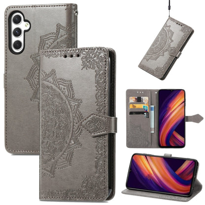 Mandala Flower Embossed Leather Phone Case, For Samsung Galaxy S25 Ultra 5G, For Samsung Galaxy C55, For Samsung Galaxy M55, For Samsung Galaxy S24 Ultra 5G, For Samsung Galaxy S24+ 5G, For Samsung Galaxy S24 5G, For Samsung Galaxy A25 5G