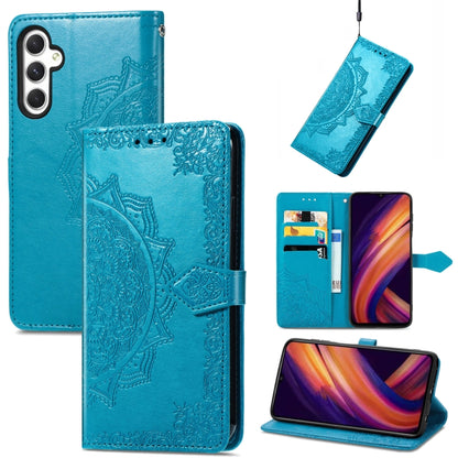 Mandala Flower Embossed Leather Phone Case, For Samsung Galaxy S25 Ultra 5G, For Samsung Galaxy C55, For Samsung Galaxy M55, For Samsung Galaxy S24 Ultra 5G, For Samsung Galaxy S24+ 5G, For Samsung Galaxy S24 5G, For Samsung Galaxy A25 5G